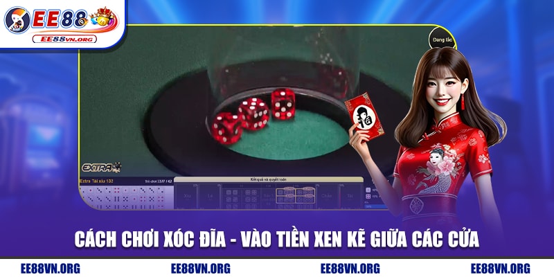 Cách chơi xóc đĩa - Vào tiền xen kẽ giữa các cửa